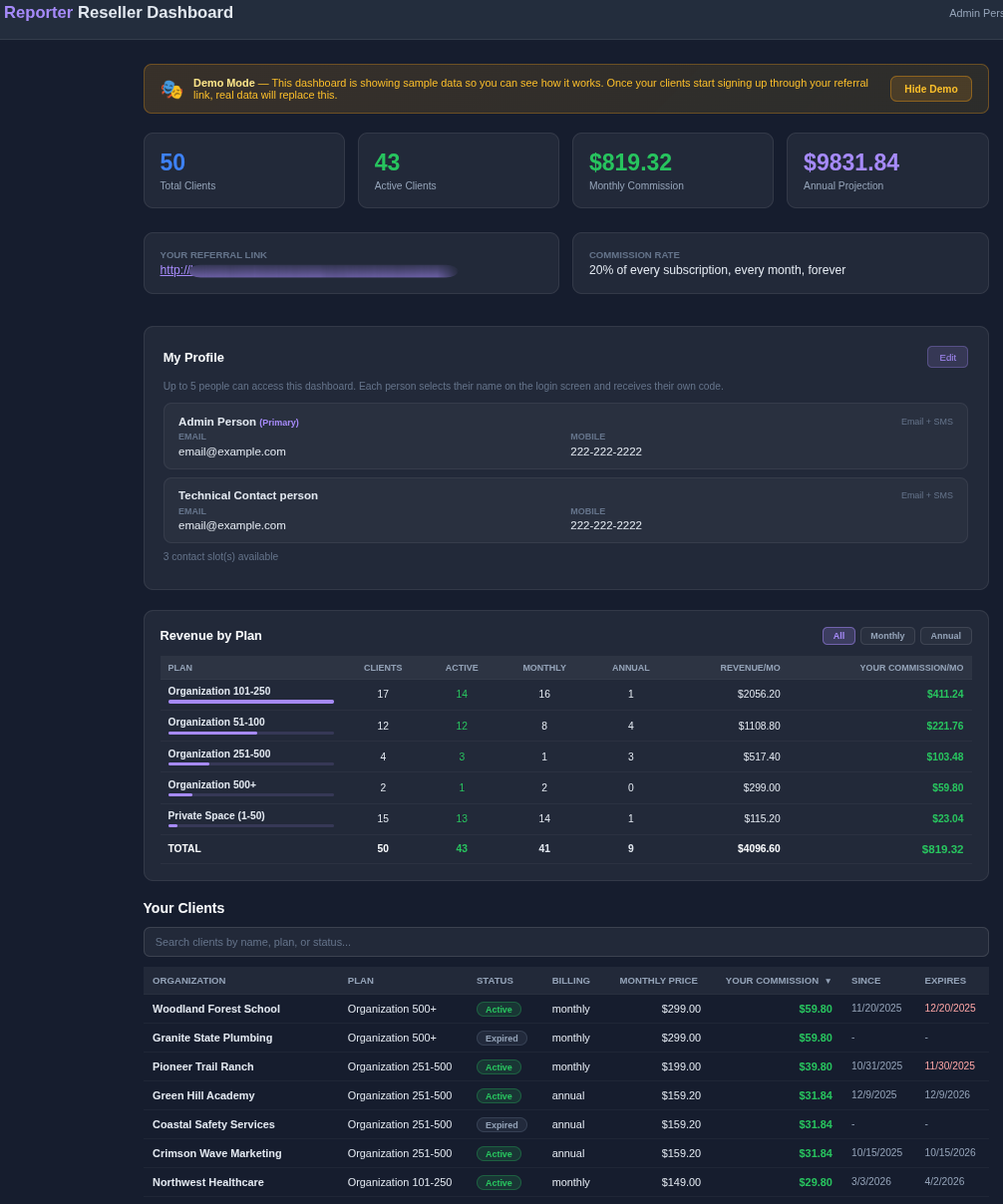 Reseller Dashboard